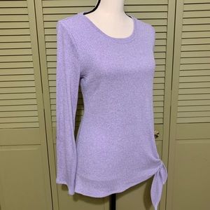 Soft Cuddly Side Knot Top - Lilac/Lavender Marl